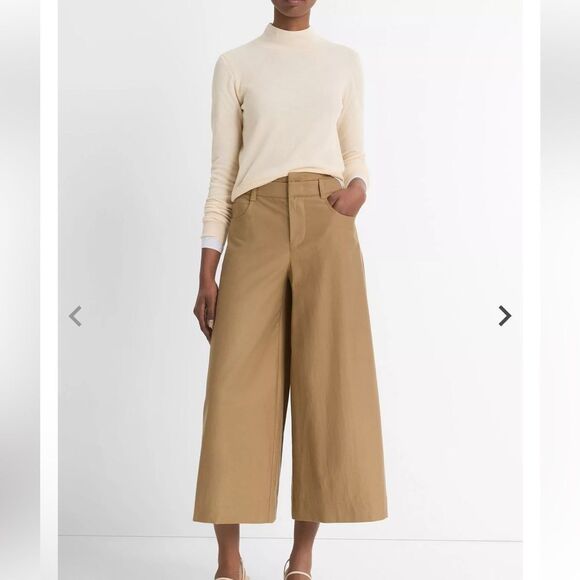 Vince Pants - VINCE Italian Cotton-Wool Double-Waistband Mid-Rise Culotte NWT